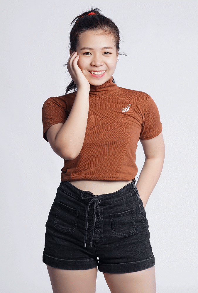 Premium loop-cotton crop top (KId-brown)